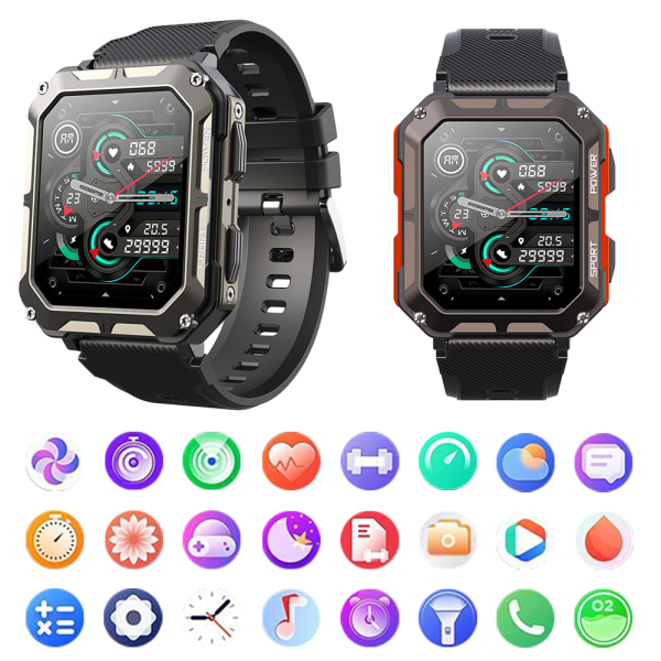 Militär Smart Watch Fitness Tracker Puls Sport Watch black