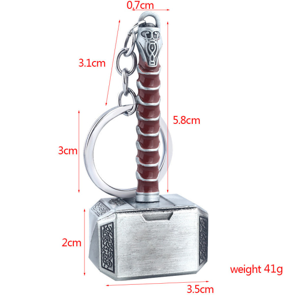 Mjolnir Nyckelring Avengers Thor Hammer Nyckelring Hammer Key Ring C
