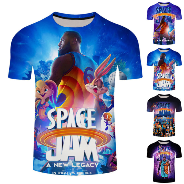 Pojkar sommar kortärmad T-shirt Casual Space Jam kostym B 130cm