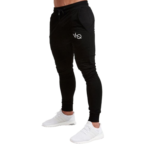 Herr VQ Träningsoverall Joggingbyxor Byxor Joggers Fitness Sport Sweatpants Black XL