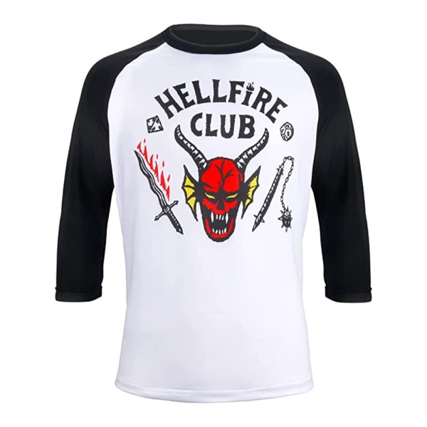 Stranger Things Hellfire Club T-shirt Unisex T-shirt med 3/4 ärmar M