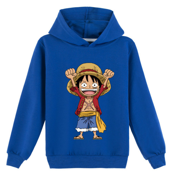 One Piece Kids Pojkar Hoodie Långärmad Sweatshirt Jumper Pullover Toppar Blue 150cm