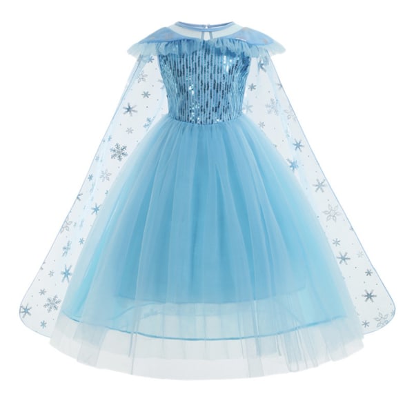Barn Tjej Elsa Princess Cosplay Kostym Fancy Dress Cape Outfit Halloween Party' 120cm