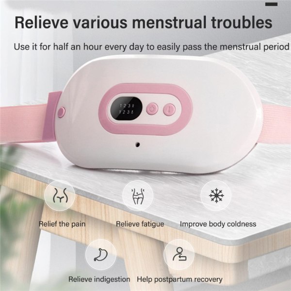 Uppvärmning Menstruation Heat Pad Bälte Period Smärtlindring USB Electric