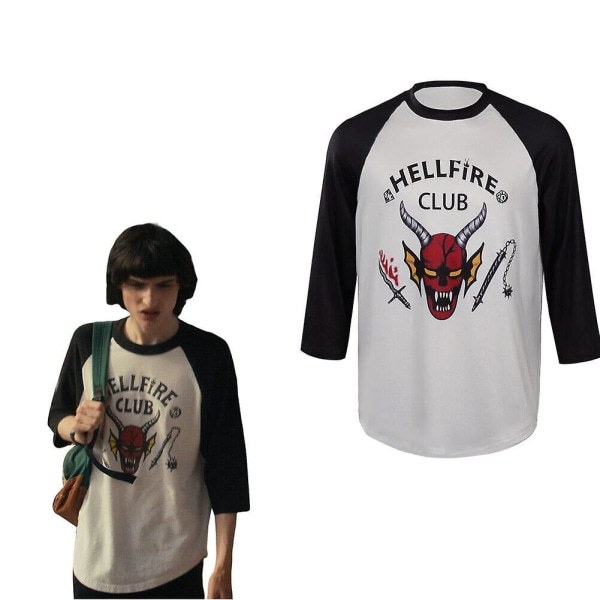 Stranger Things Hellfire Club T-shirt Unisex T-shirt med 3/4 ärmar 2XL