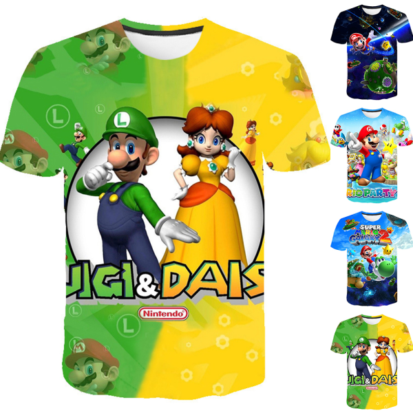 Super Mario 3D- printed T-shirt för barn Pojkar Toppar A 110CM