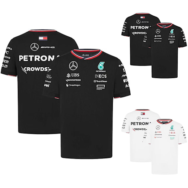 2024 Mercedes AMG Petronas F1 Officiellt Team Men Racing T-Shirt Tee Top White XL