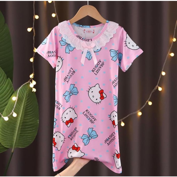 Barn Flickor Tecknad nattkläder Klänning Pyjamas Nattkläder Nattkläder Kort ärm #4 5-7Years
