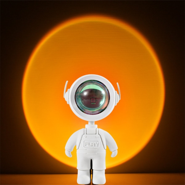 Astronaut Solnedgångslampa Projektor Spaceman Night Light White
