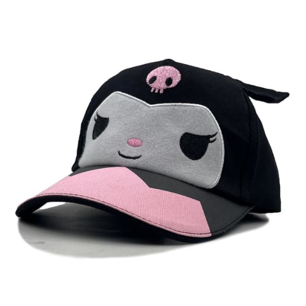 Barn Flickor Kuromi Melody Baseball Cap Anime Justerbar Solskydd Snapback Hatt Black