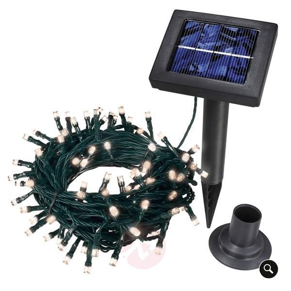 Solcellsdriven LED-ljuskedja m/100 LED (flera färger) 9 meter Blå