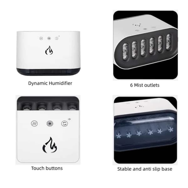 Dynamisk Luftfugter med 7 Farverige Lys & Smart Styring