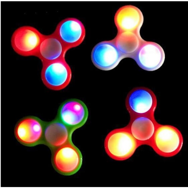Fidget Spinner med LED Lys Svart