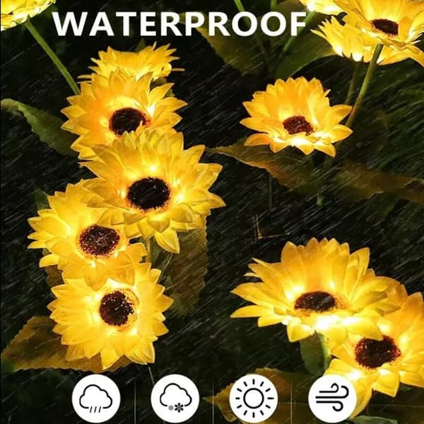 Solcelle Solsikke Lamper til haven - 1 blomst - 78 cm
