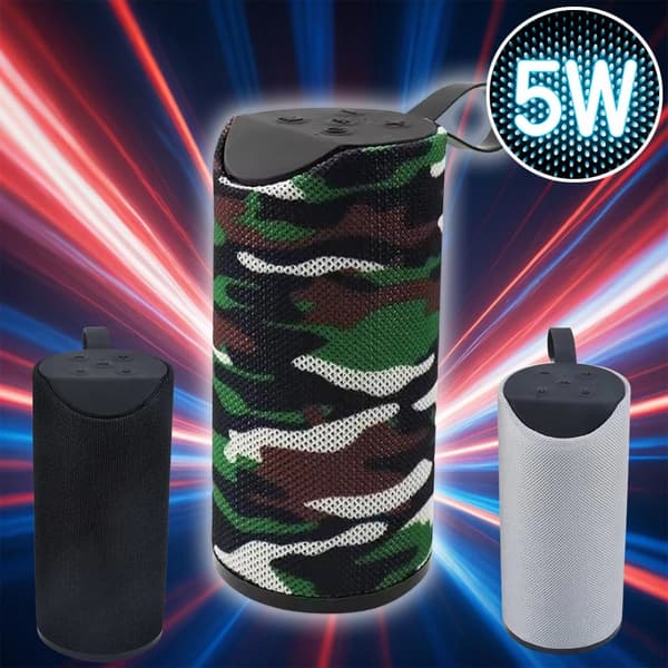 Bluetooth Højtaler 5W med Subwoofer og Stofdesign Grey