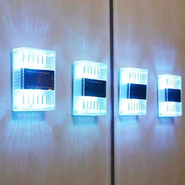 LED-solcellsvägglampa (transparent), 4-pack