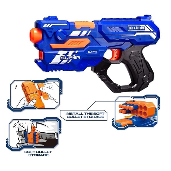 Soft Bullet "Super Shoot" - 4 olika, supercoola pistoler - 9002A-3