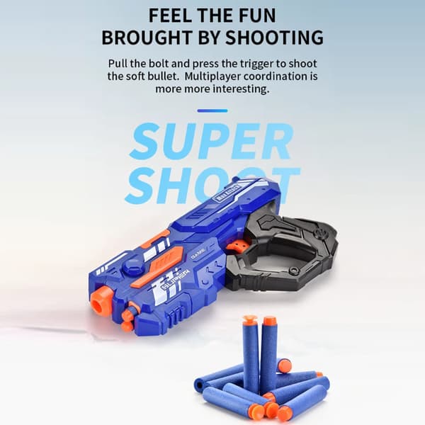 Soft Bullet "Super Shoot" - 4 olika, supercoola pistoler - 9002A-3