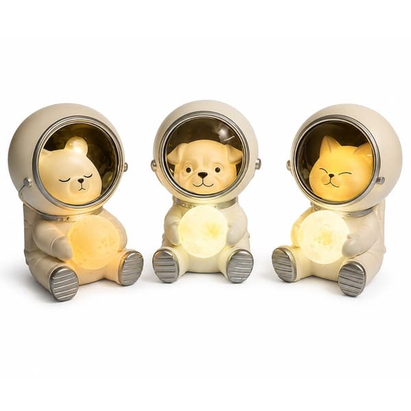 Astronaut, LED-nattlys med dyr Warm white
