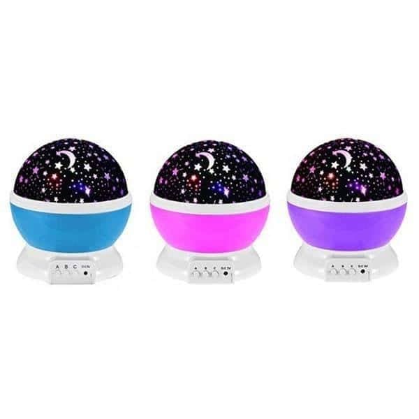 Flot natlampe med stjernehimmel Pink