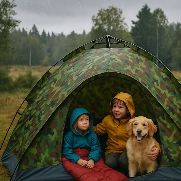 Quick-Up Camouflagetält för 3–8 personer Green Quick-Up Camouflagetält för 3–8 pers
