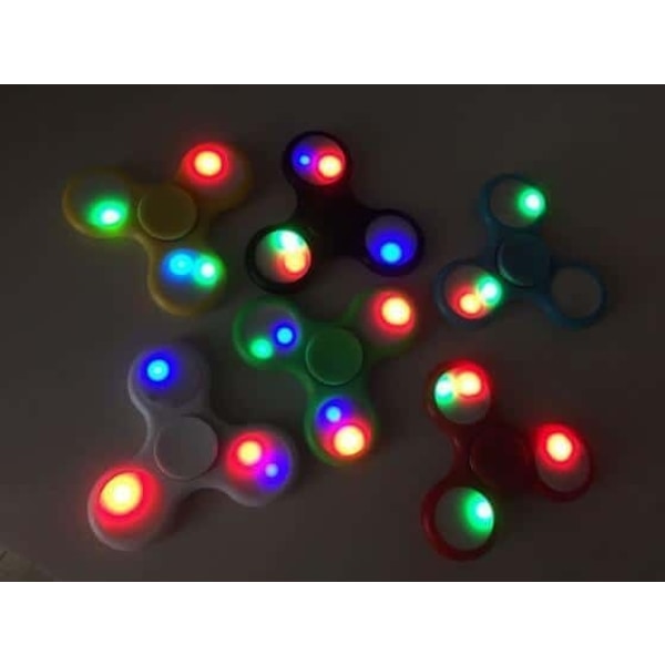 Fidget Spinner med LED Lys Svart