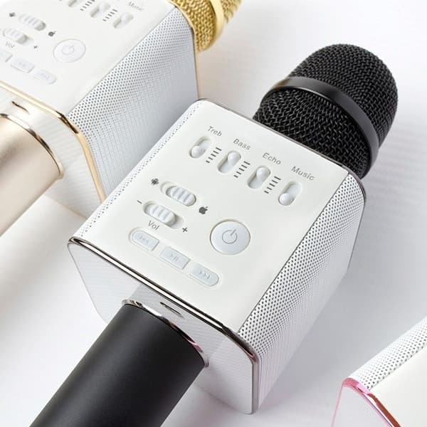 Karaokemikrofon med bluetooth og høyttaler Pink