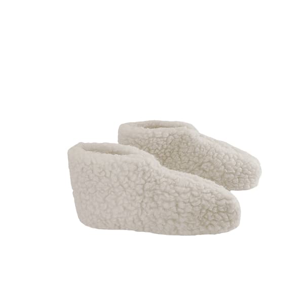 Fluffiga ulltofflor (100% ren ull) – Modell Vit White EU 38