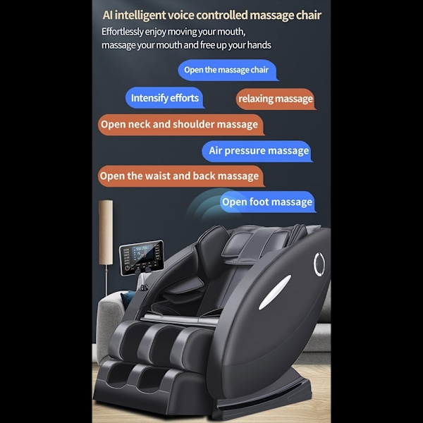 Massagestol A5 – Värmeterapi, AI-styrning, Zero Gravity och Pekskärm