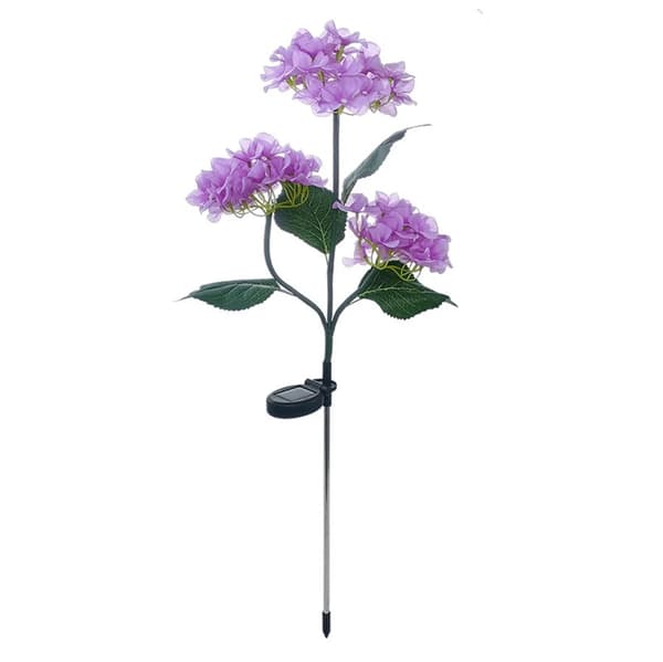 Solcelle-hortensia havelamper Lilla