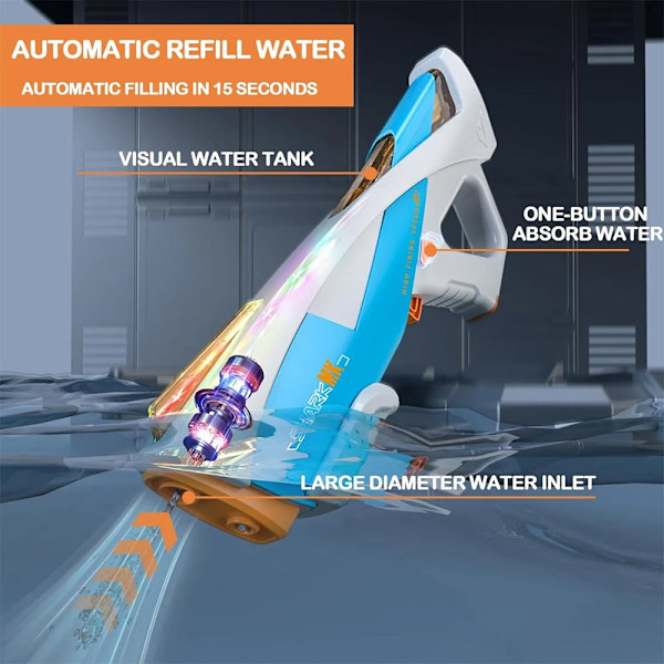 Elektrisk Vattenpistol – SHARK MK – Automatisk Action med Stil Grå