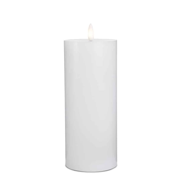 LED stearinlys - 1 stk. - ø7,5 x 20 cm - m/3D flamme - (flere farger) Grey