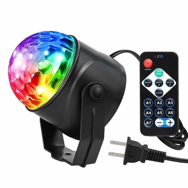 Roterende LED-Discokule m/Fjernkontroll