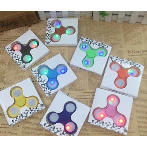 Fidget Spinner med LED Lys Svart
