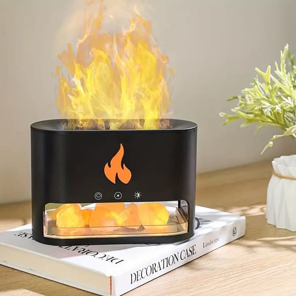 Vulkan Luftfuktare & Aroma Diffuser 240 ml med Kristallsalt Vit