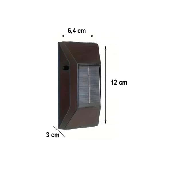 Solcelle-LED-vegglampe (up- downlight), 2 stk. svart