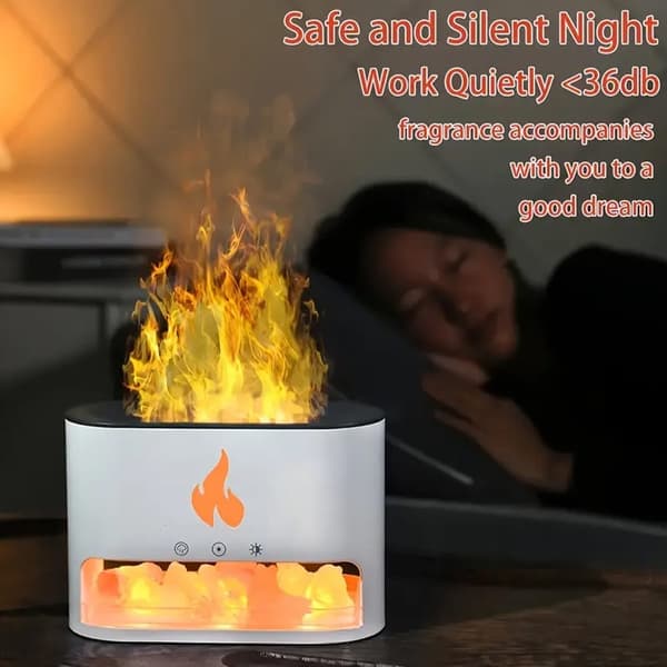 Vulkan Luftfuktare & Aroma Diffuser 240 ml med Kristallsalt Vit