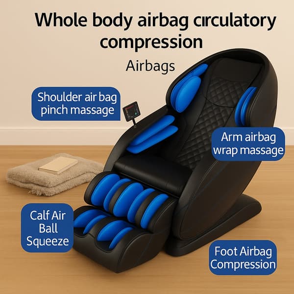 Massagestol 8D - S-teknologi, Zero Gravity och Värmebehandling - Model S9