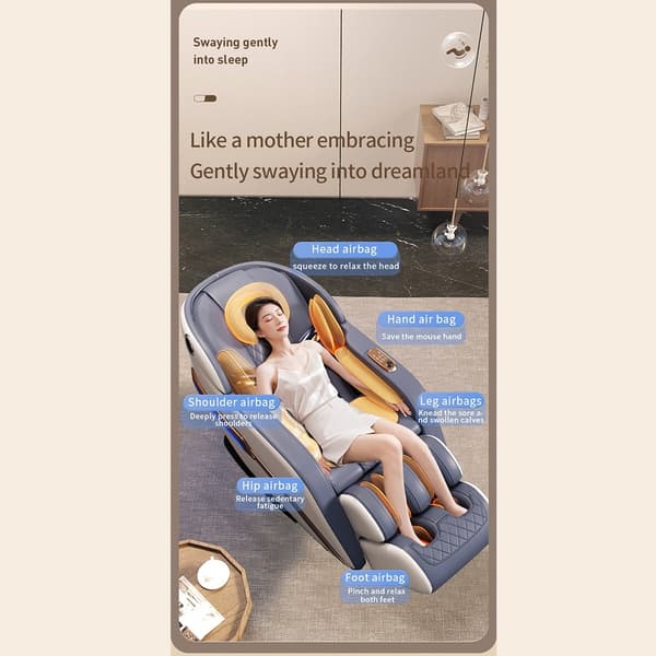 Massagestol 4D Pro+ Sort med Varmeterapi og Stemmekontrol - Model M9 Sort