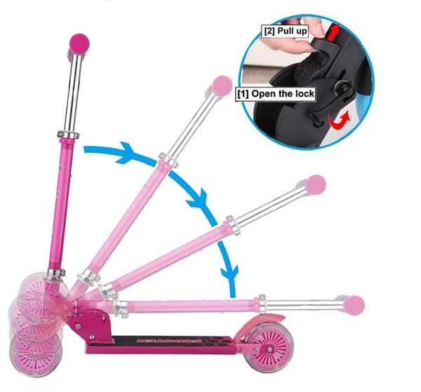 Løbehjul til de mindste - foldbart (pink eller blå) Blå
