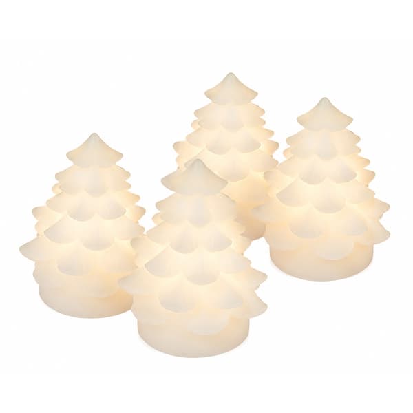 LED lys lys - juletre - 4 stk. - 7 cm - hvit -