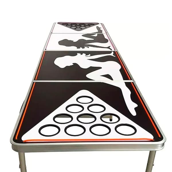 Beer Pong Bord med lys - kopper/bolde medfølger (foldbart)