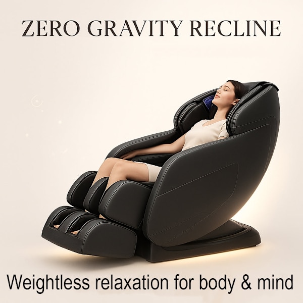 Massagestol 8D - Zero Gravity og Varmeterapi - Model S9C Black