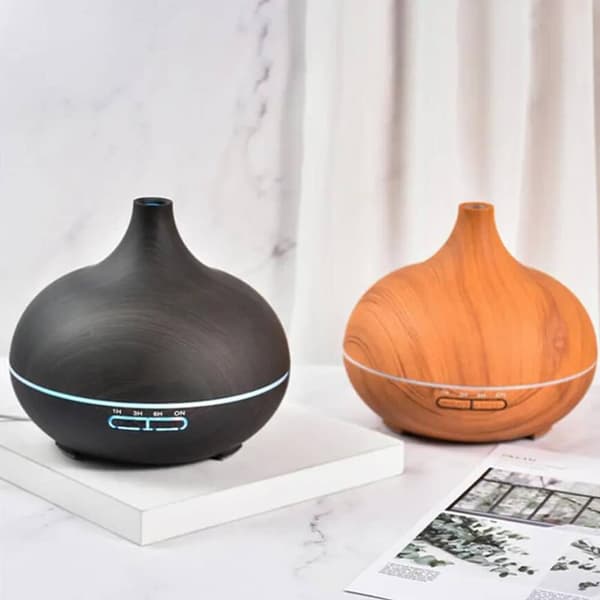 Aroma Diffuser – 500 ml med trælook Mörkbrun