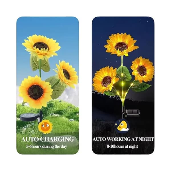 Solcelle Solsikke Lamper til haven - 1 blomst - 78 cm