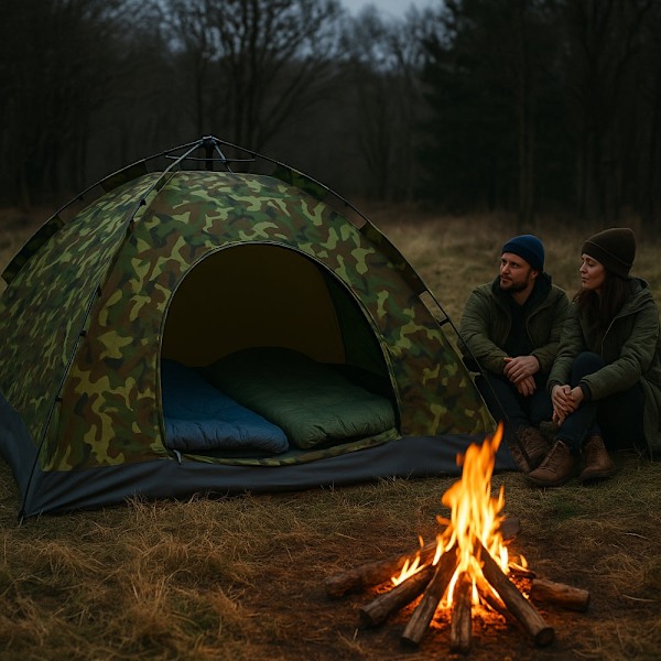 Quick-Up Camouflagetält för 3–8 personer Green Quick-Up Camouflagetält för 3–8 pers