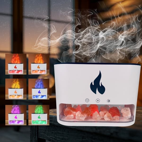 Vulkan Luftfuktare & Aroma Diffuser 240 ml med Kristallsalt Vit