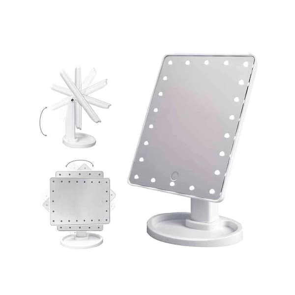 Make-Up Spejl m/LED lys og Touch Screen (flere farver) White