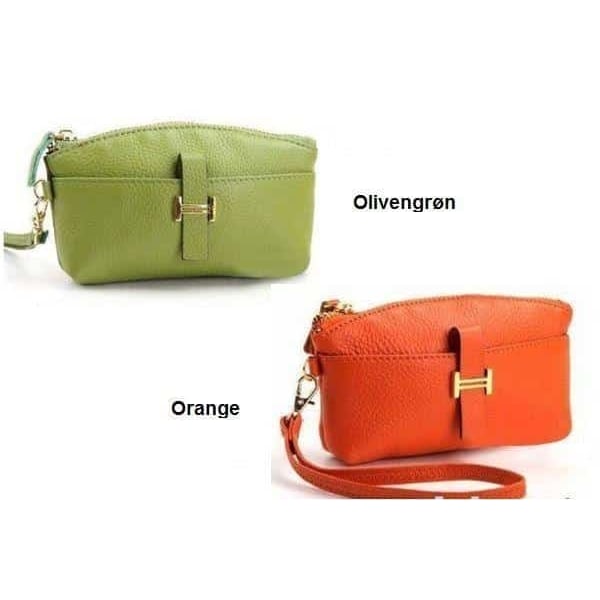 Trendy Clutch i äkta läder Ljusröd