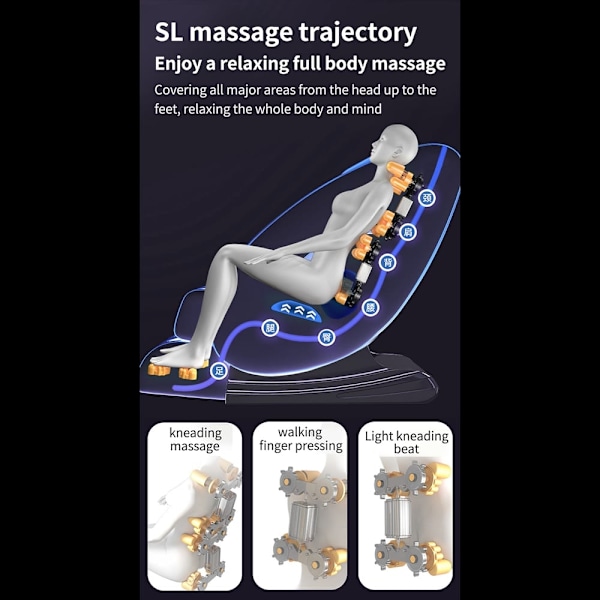 Massagestol A5 – Värmeterapi, AI-styrning, Zero Gravity och Pekskärm